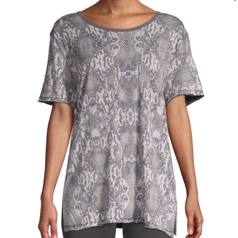 Printed cotton blend T